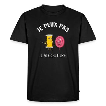 JE PEUX PAS J' AI COUTURE - T-shirt Premium bio Homme - noir - Devant - Nico (187cm)