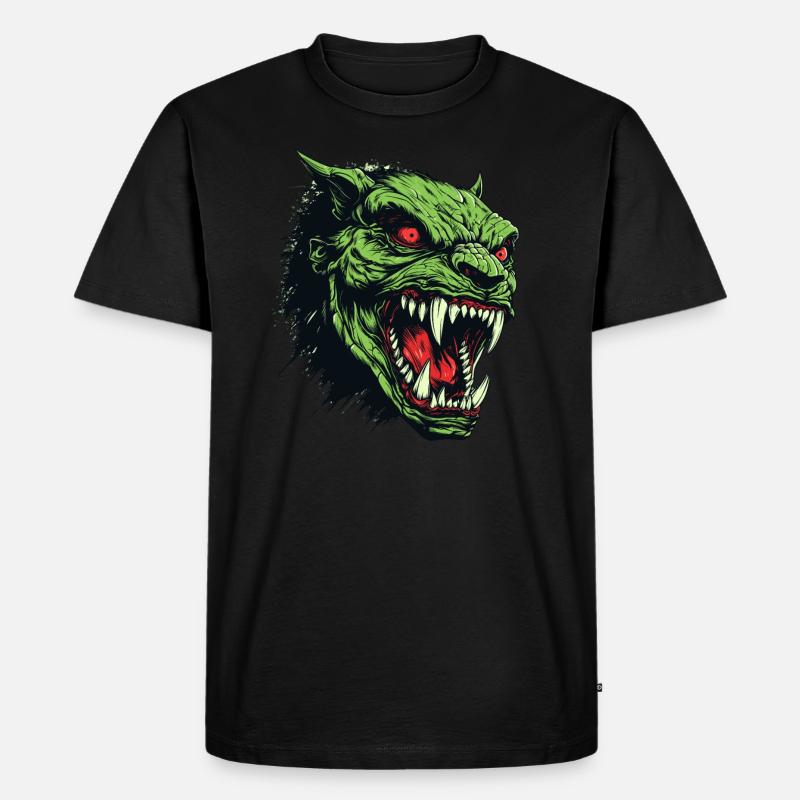 Orkkopf, Dämon, Ghul - Männer Premium Bio T-Shirt - Schwarz