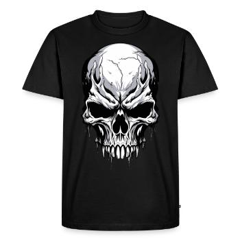 Skull Black White Skull Skeleton Gothic - Men's Premium Organic T-Shirt - black - Front - Nico (187cm)