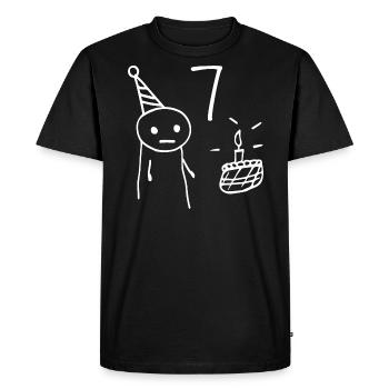 7 ans - Cadeau 7e Anniversaire Amusant 7 ans - T-shirt Premium bio Homme - noir - Devant - Nico (187cm)