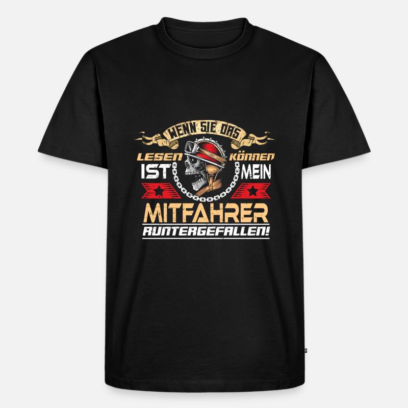 Motorrad Mitfahrer Runtergefallen - Männer Premium Bio T-Shirt - Schwarz