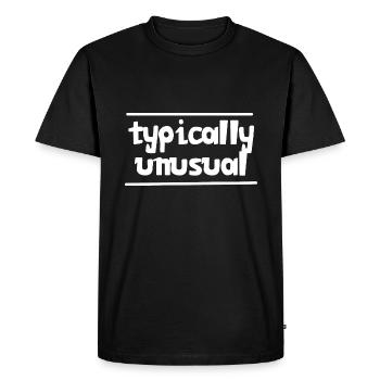 Typically unusual | Nerd | Funny | be different - Men's Premium Organic T-Shirt - black - Front - Nico (187cm)