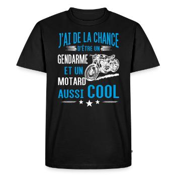 Gendarme - T-shirt Premium bio Homme - noir - Devant - Nico (187cm)