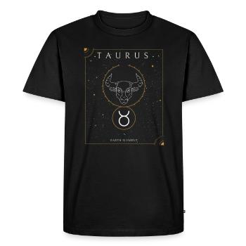 Zodiac Taurus - Men's Premium Organic T-Shirt - black - Front - Nico (187cm)