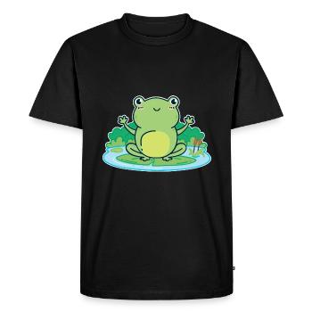 Grenouille grenouille étang - T-shirt Premium bio Homme - noir - Devant - Nico (187cm)