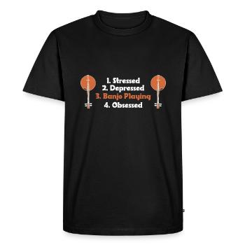 Banjo play banjo player music instrument - Men's Premium Organic T-Shirt - black - Front - Nico (187cm)