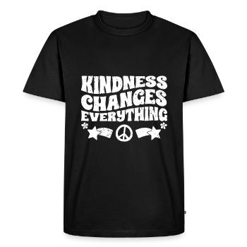 La gentillesse change tout Une humanité - T-shirt Premium bio Homme - noir - Devant - Nico (187cm)
