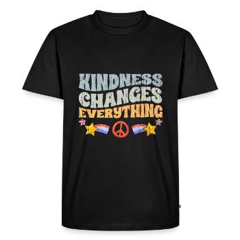 La gentillesse vintage change tout et - T-shirt Premium bio Homme - noir - Devant - Nico (187cm)