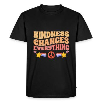 La gentillesse change tout Une humanité - T-shirt Premium bio Homme - noir - Devant - Nico (187cm)