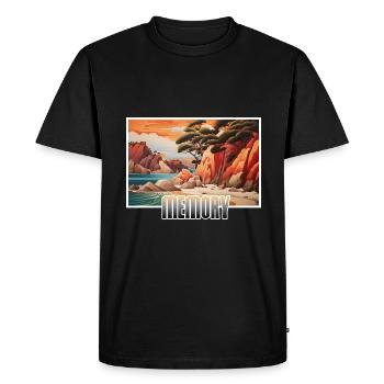 Memory Beach Holiday - Men's Premium Organic T-Shirt - black - Front - Nico (187cm)