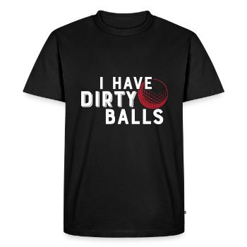 J’ai des couilles sales - T-shirt Premium bio Homme - noir - Devant - Nico (187cm)