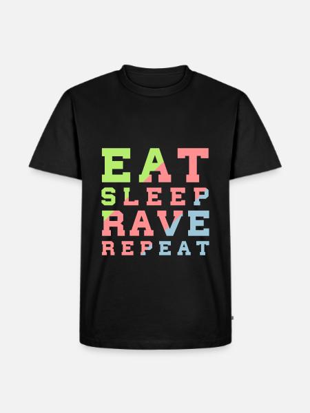 EAT SLEEP RAVE REPEAT - Men's Premium Organic T-Shirt - black