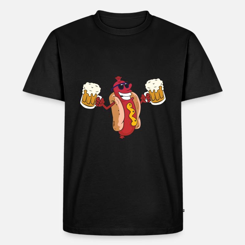 Bratwurst und Bier - Männer Premium Bio T-Shirt - Schwarz