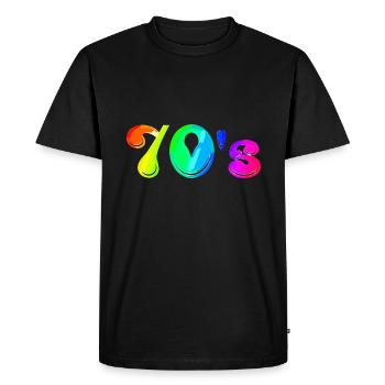 70s | Seventies | Decade | Symbol - Men's Premium Organic T-Shirt - black - Front - Nico (187cm)