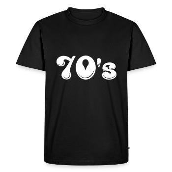 70s | Seventies | Decade | Symbol - Men's Premium Organic T-Shirt - black - Front - Nico (187cm)