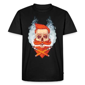 Le crâne et la barbe fument Viper. - T-shirt Premium bio Homme - noir - Devant - Nico (187cm)