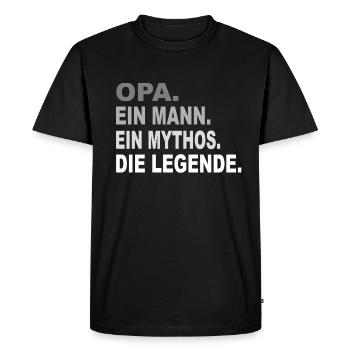 Grandpa - One Man - One Myth - One Legend - Men's Premium Organic T-Shirt - black - Front - Nico (187cm)