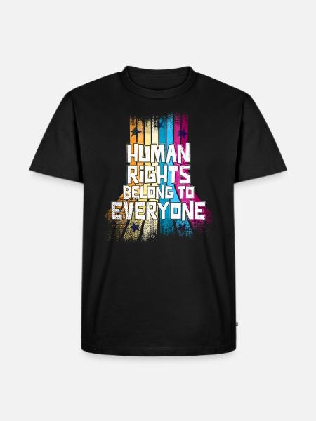 Menschenrechte gehören allen - Männer Premium Bio T-Shirt - Schwarz