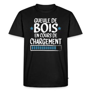 Gueule Bois Alcool Bière Whisky Cadeau - T-shirt Premium bio Homme - noir - Devant - Nico (187cm)