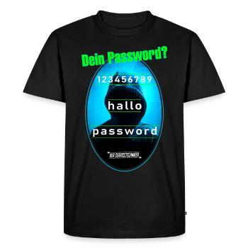 Hacker in Kapuze - Männer Premium Bio T-Shirt - Schwarz - Vorne - Nico (187cm)