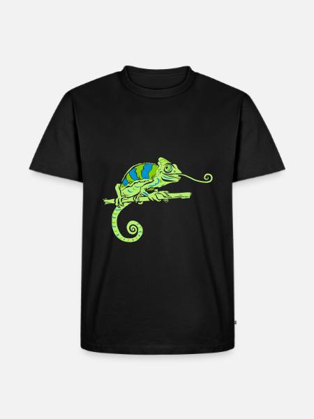 chamaeleon - Männer Premium Bio T-Shirt - Schwarz