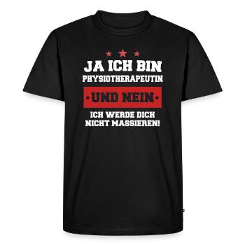 Physiothérapeute cadeau de massage de profession Physio - T-shirt Premium bio Homme - noir - Devant - Nico (187cm)