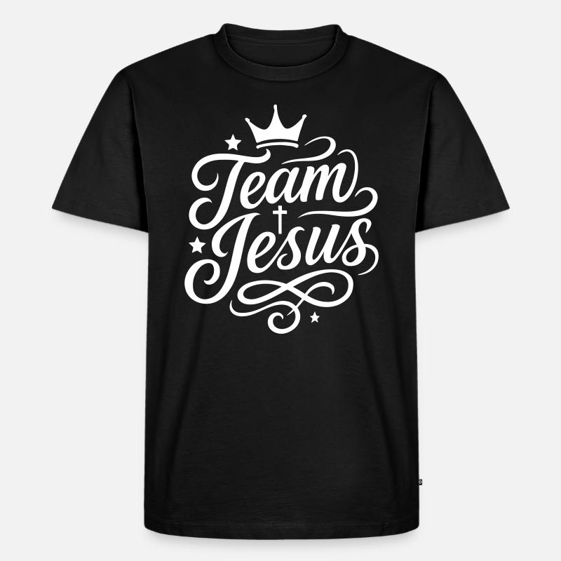 Team Jesus Christlich Spruch - Männer Premium Bio T-Shirt - Schwarz