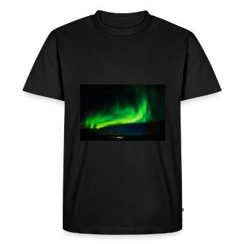 Crazy Aurora Flare, beautiful Northern Lights Crazy A - Men's Premium Organic T-Shirt - black - Front - Nico (187cm)
