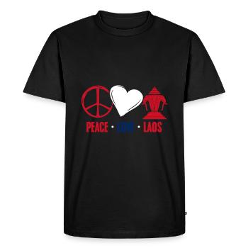 Peace Love Awesome Airavata Three Headed Elephant - Men's Premium Organic T-Shirt - black - Front - Nico (187cm)