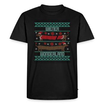 Viennese Wonderland Ugly Christmas Sweater - Men's Premium Organic T-Shirt - black - Front - Nico (187cm)