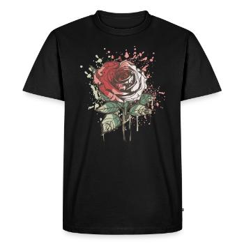 Red Rose - Men's Premium Organic T-Shirt - black - Front - Nico (187cm)