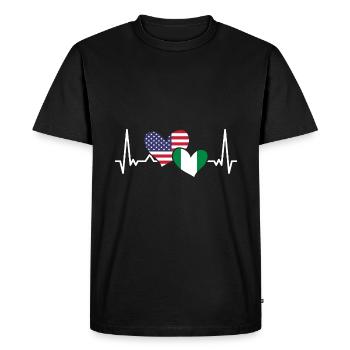 Awesome Nigerian American Heartbeat Nigerian - Men's Premium Organic T-Shirt - black - Front - Nico (187cm)