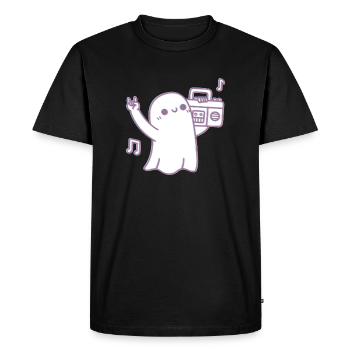 Danse fantôme mignonne avec Boombox Radio - T-shirt Premium bio Homme - noir - Devant - Nico (187cm)
