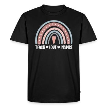 Teach Love Inspire - Men's Premium Organic T-Shirt - black - Front - Nico (187cm)
