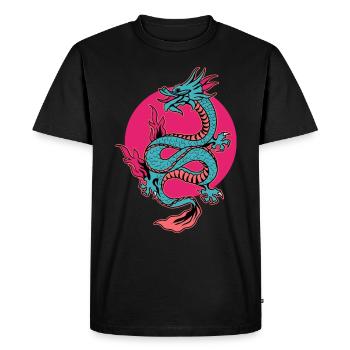 Dragon asiatique - T-shirt Premium bio Homme - noir - Devant - Nico (187cm)