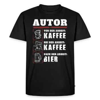 My daily routine as an author - Men's Premium Organic T-Shirt - black - Front - Nico (187cm)