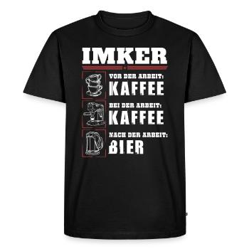 My daily routine as a beekeeper - Men's Premium Organic T-Shirt - black - Front - Nico (187cm)