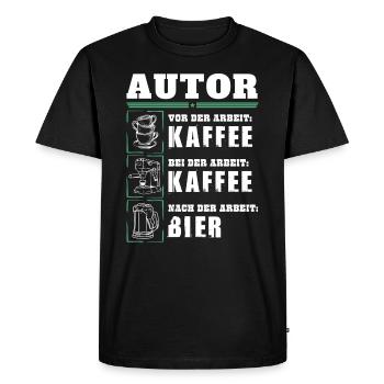 My daily routine as an author - Men's Premium Organic T-Shirt - black - Front - Nico (187cm)