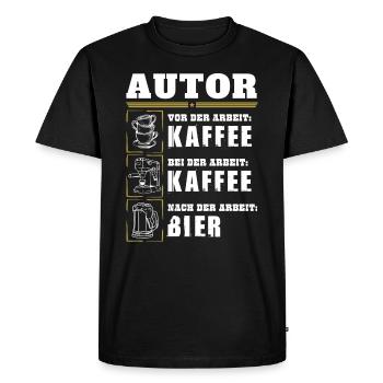 My daily routine as an author - Men's Premium Organic T-Shirt - black - Front - Nico (187cm)