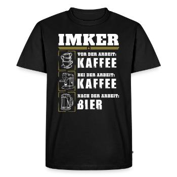 My daily routine as a beekeeper - Men's Premium Organic T-Shirt - black - Front - Nico (187cm)