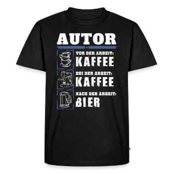 My daily routine as an author - Men's Premium Organic T-Shirt - black - Front - Nico (187cm)