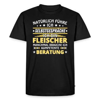 Je me parle à soi-même - Édition Fleischer - T-shirt Premium bio Homme - noir - Devant - Nico (187cm)