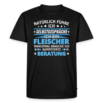 Je me parle à soi-même - Édition Fleischer - T-shirt Premium bio Homme - noir - Devant - Nico (187cm)