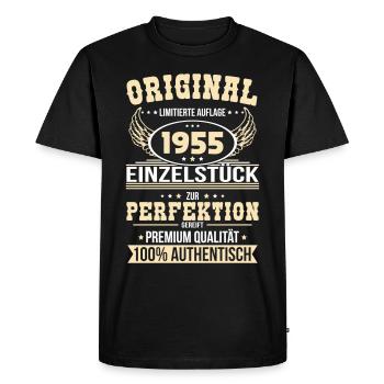 70e anniversaire - Pièce unique originale de 1955 - T-shirt Premium bio Homme - noir - Devant - Nico (187cm)