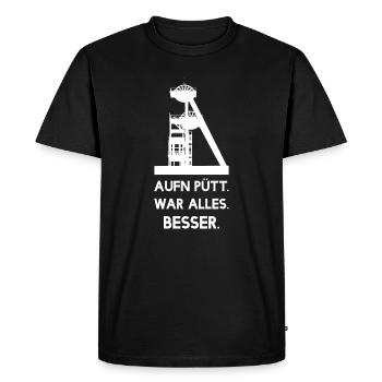 On Pütt everything was better - mine - mining - Men's Premium Organic T-Shirt - black - Front - Nico (187cm)