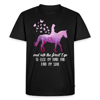 Chevaux cavaliers sort les amateurs de chevaux dames - T-shirt Premium bio Homme - noir - Devant - Nico (187cm)