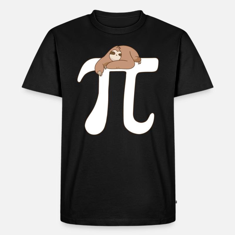Math Sloth Pi - Männer Premium Bio T-Shirt - Schwarz