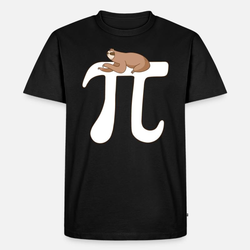 Math Sloth Pi - Männer Premium Bio T-Shirt - Schwarz
