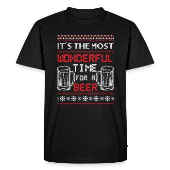 It's the best time for a beer - Men's Premium Organic T-Shirt - black - Front - Nico (187cm)