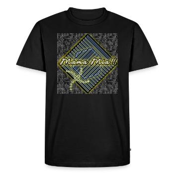 Maman Mia !! - Boutique WoW - 2023 - T-shirt Premium bio Homme - noir - Devant - Nico (187cm)